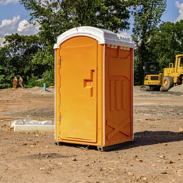 how often are the portable restrooms cleaned and serviced during a rental period in Cove City